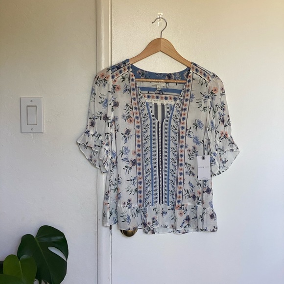 lucky brand floral print top